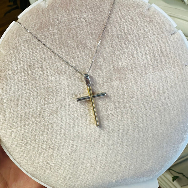 Two-Tone Cross Pendant