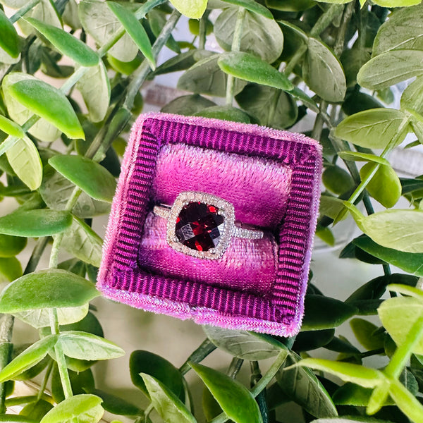 Cushion Garnet Ring