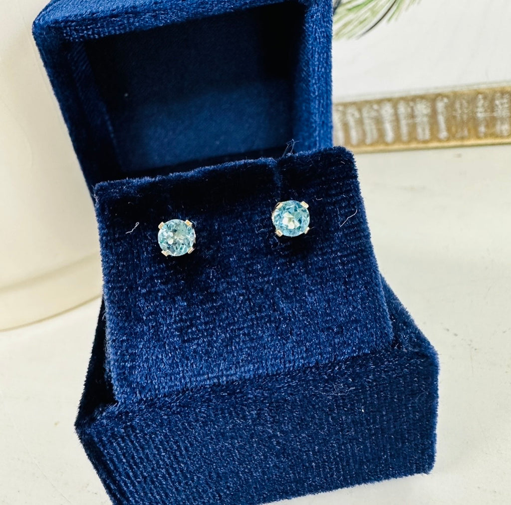 Blue Zircon Studs